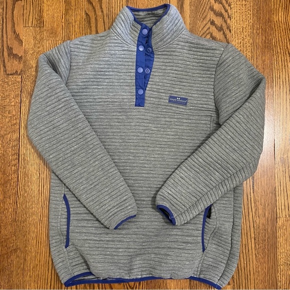 Simply Southern Ladies Pullover Snap Button Gray/Blue Size Medium - Picture 1 of 9